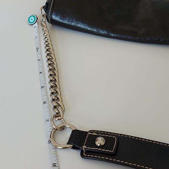 Franco Sarto Purse Black Shiny with silver Metal - Picture 14 of 14